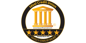 Ideal Credit Union rated 5-Stars by Bauer Awarded March 2024