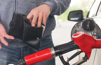 Filling up at the gas pump